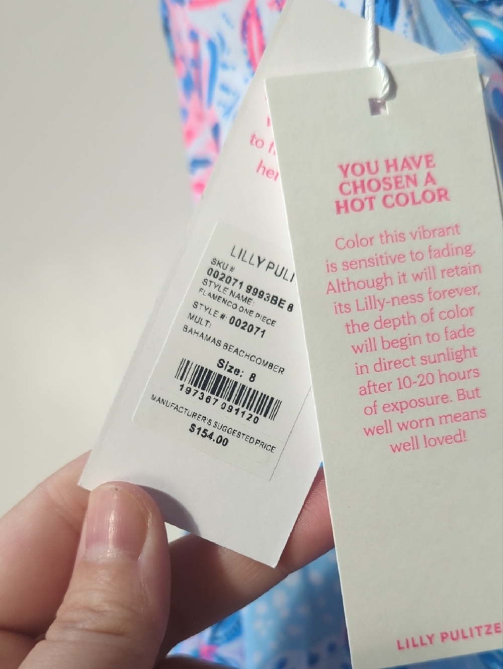 Lilly Pulitzer Blue One-Piece Swimsuit with Pink & Navy Sea Life Print - Picture 5 of 5
